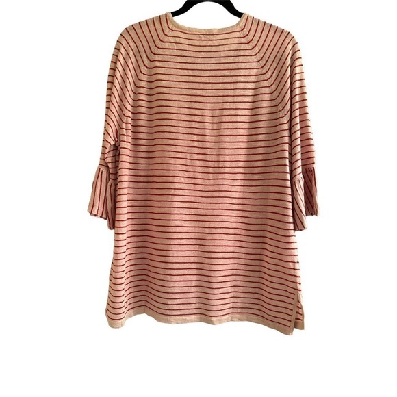 J Jill Linen Blend Sweater with Flounce Sleeve - Picture 5 of 9